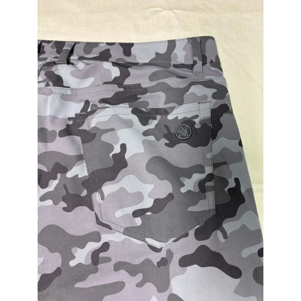 NWT G/FORE Mens TOUR 5 POCKET 4-WAY STRETCH STRAIGHT LEG PANTS Grey‎ Camo 35/32